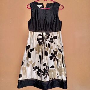 Dressbarn Women's Black Floral Sleeveless Midi Dress - Size 4